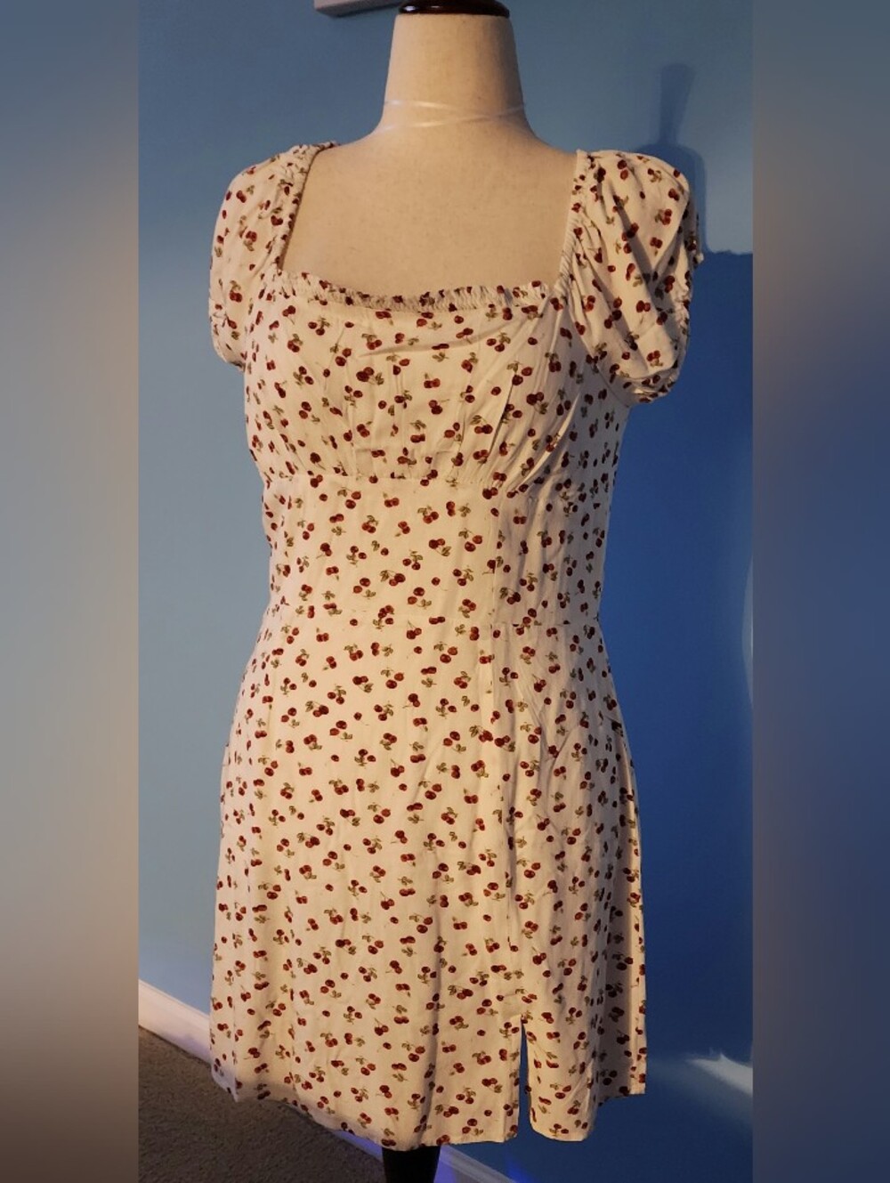 Aeropostale White Mini Dress with Red Cherry Print